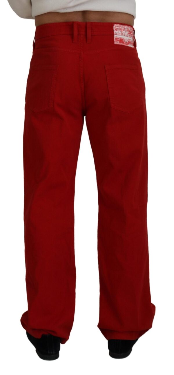 Dolce & Gabbana Chic Red Cotton Denim Pants - Image 3