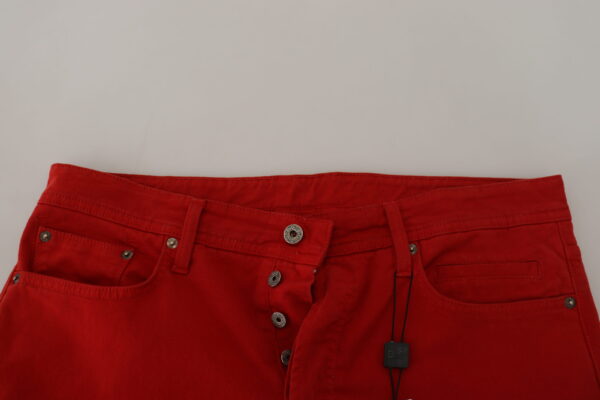 Dolce & Gabbana Chic Red Cotton Denim Pants - Image 4