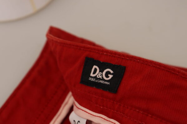 Dolce & Gabbana Chic Red Cotton Denim Pants - Image 6