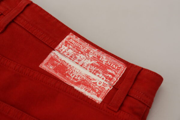 Dolce & Gabbana Chic Red Cotton Denim Pants - Image 7