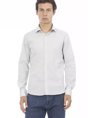 Baldinini Trend Gray Cotton Men Shirt