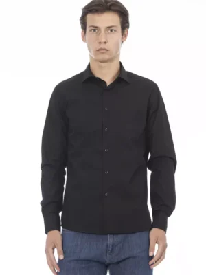Baldinini Trend Black Cotton Men Shirt