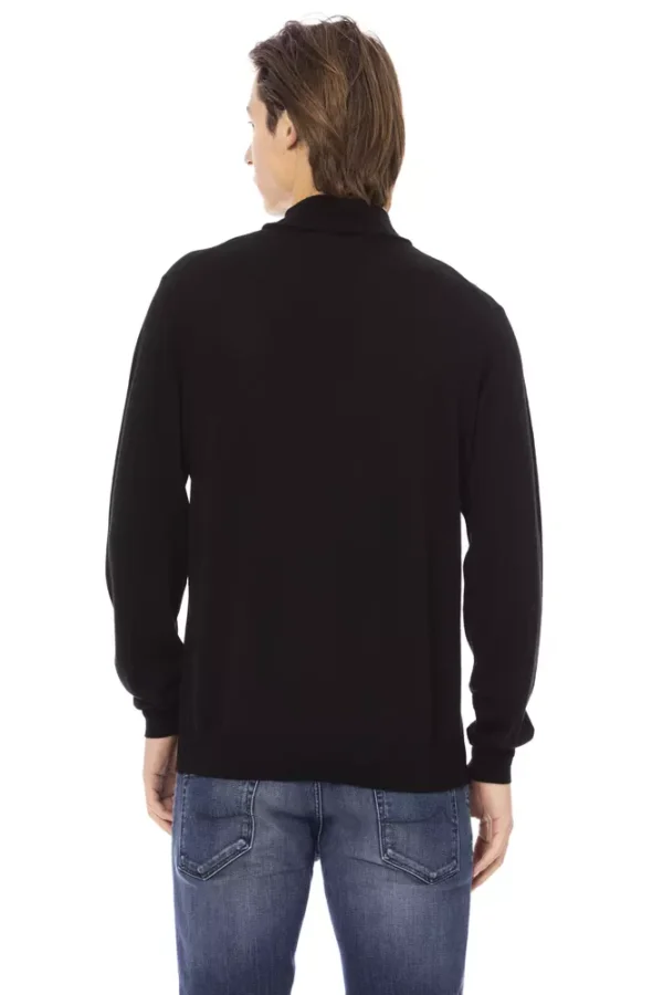 Baldinini Trend Black Fabric Men's Turtleneck Sweater - Image 3
