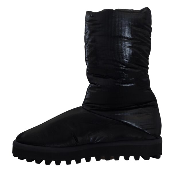 Dolce & Gabbana Elegant Mid-Calf Boots in Black Polyester - Image 2