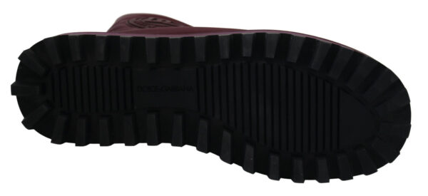 Dolce & Gabbana Elegant Bordeaux Mid Calf Boots - Image 4