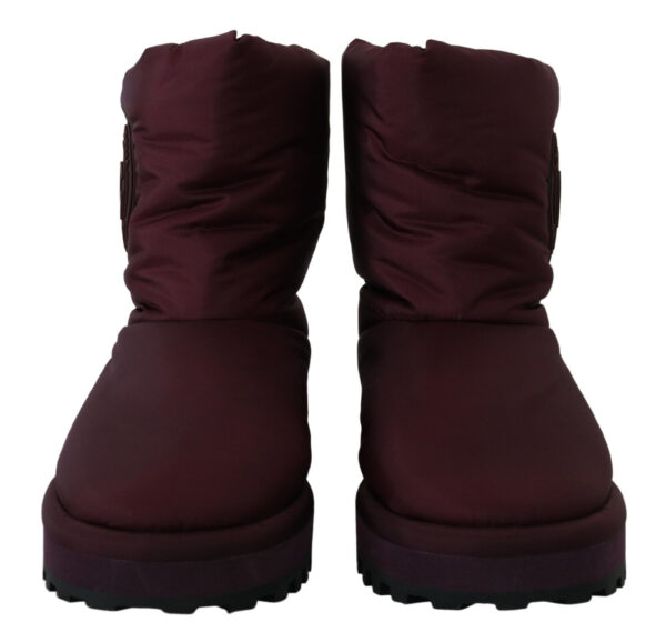 Dolce & Gabbana Elegant Bordeaux Mid Calf Boots - Image 6