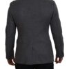 Dolce & Gabbana Elegant Gray Wool Blazer with Bee Crown Embroidery - Image 3
