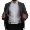 Dolce & Gabbana Elegant Gray Wool Blazer with Bee Crown Embroidery - Image 6