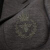 Dolce & Gabbana Elegant Gray Wool Blazer with Bee Crown Embroidery - Image 8
