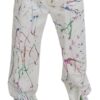 Dolce & Gabbana Chic White Splash Print Denim Pants - Image 4