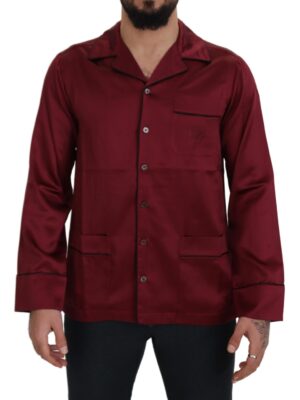 Dolce & Gabbana Elegant Silk Red Nightshirt Pajama