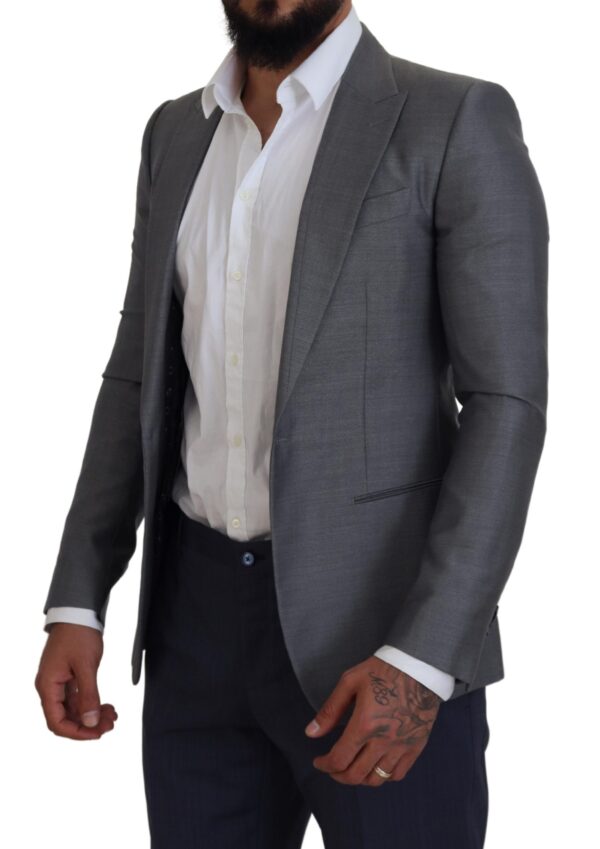 Dolce & Gabbana Elegant Light Gray Sicilia Blazer Jacket - Image 2