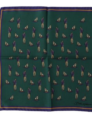 Dolce & Gabbana Elegant Green Silk Men's Square Scarf