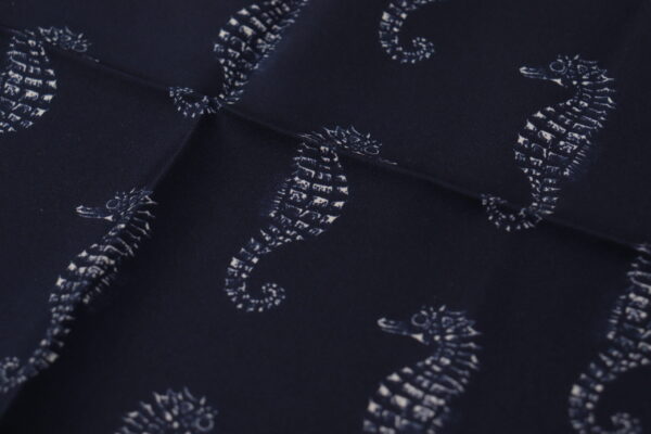 Dolce & Gabbana Elegant Blue Seahorse Silk Men's Scarf - Image 3