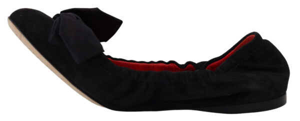 Dolce & Gabbana Elegant Black Suede Ballet Flats - Image 3