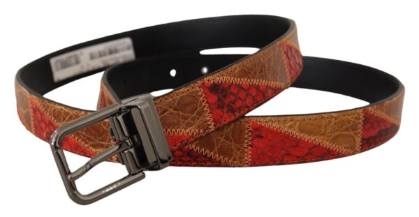 Dolce & Gabbana Elegant Two-Tone Snakeskin Leather Belt - Image 2