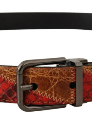 Dolce & Gabbana Elegant Two-Tone Snakeskin Leather Belt