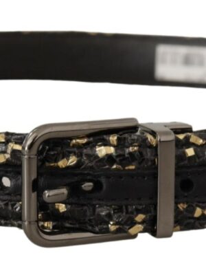 Dolce & Gabbana Elegant Italian Leather Belt with Crown Detail