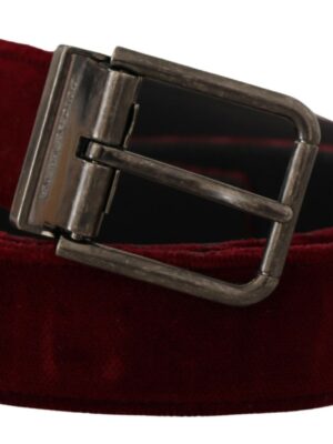 Dolce & Gabbana Velvet Maroon Elegance Belt