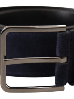 Dolce & Gabbana Navy Elegance Velvet Leather Belt