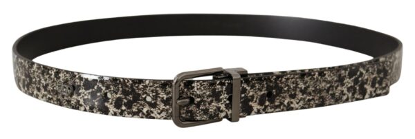 Dolce & Gabbana Elegant Marble Print Leather Belt - Image 3