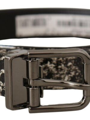 Dolce & Gabbana Elegant Marble Print Leather Belt