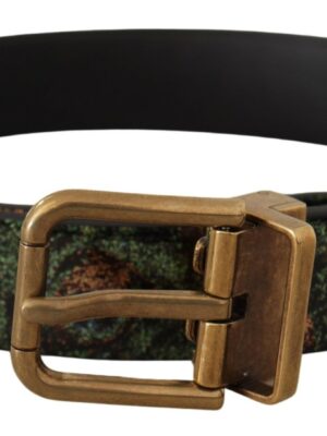 Dolce & Gabbana Elegant Black Grosgrain Leather Belt