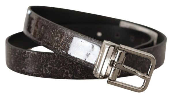 Dolce & Gabbana Sleek Grosgrain Leather Belt with Metal Buckle - Image 2