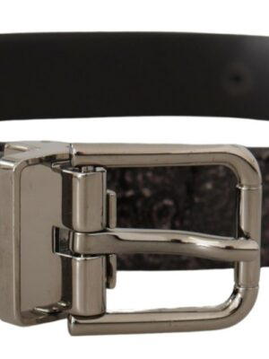 Dolce & Gabbana Sleek Grosgrain Leather Belt with Metal Buckle