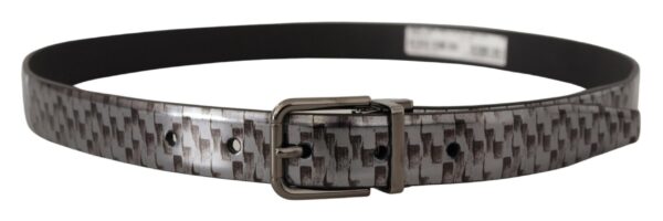 Dolce & Gabbana Sleek Italian Leather Belt in Sophisticated Gray - Image 3