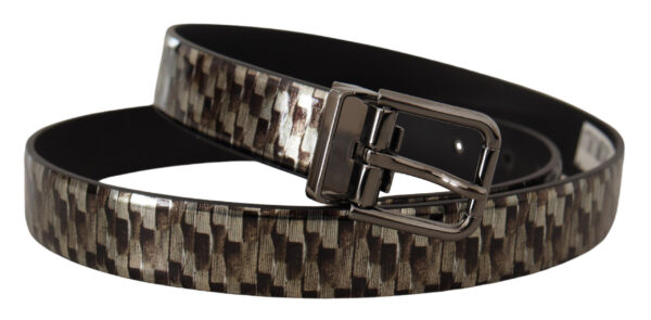 Dolce & Gabbana Elegant Leather Silver Buckle Belt - Image 2