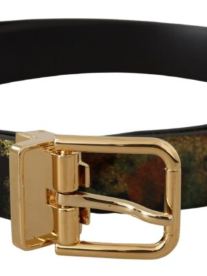 Dolce & Gabbana Elegant Leather Belt with Bronze Buckle