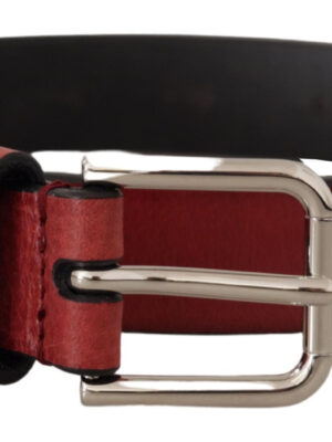 Dolce & Gabbana Elegant Maroon Italian Leather Belt