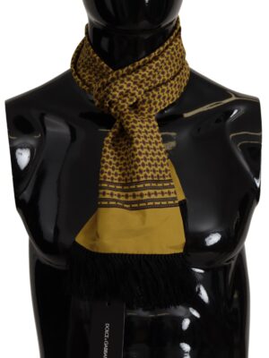 Dolce & Gabbana Elegant Yellow Silk Men's Scarf