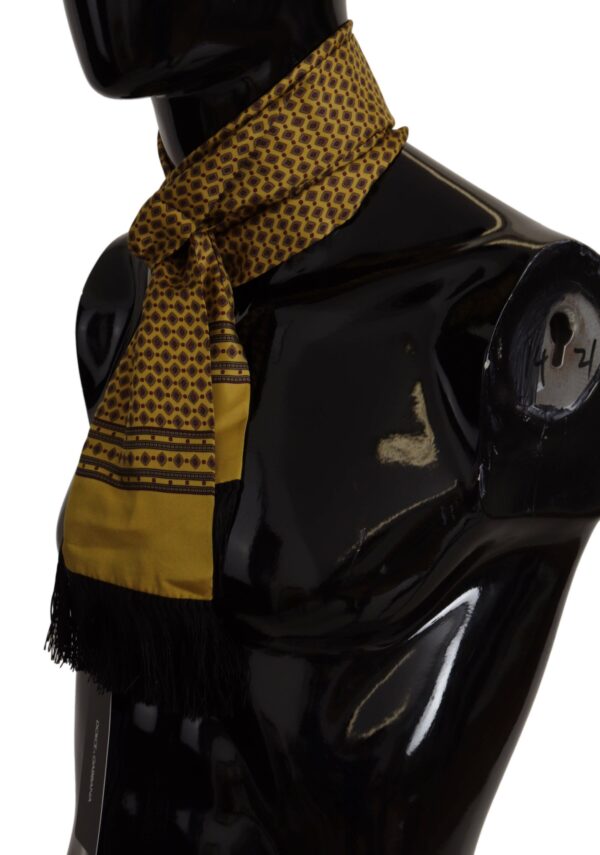 Dolce & Gabbana Elegant Yellow Silk Men's Scarf - Image 2