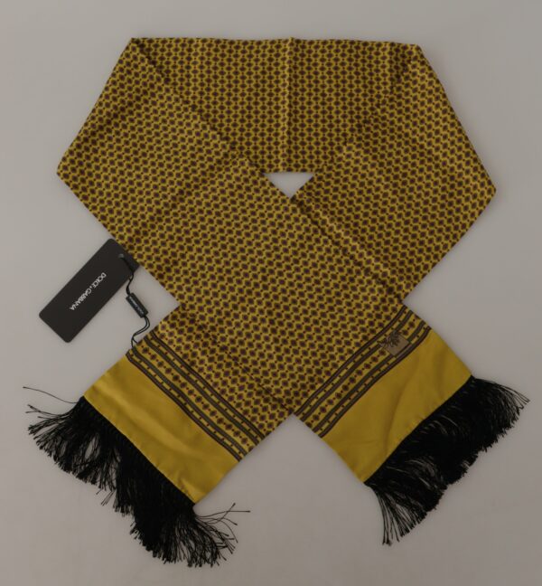Dolce & Gabbana Elegant Yellow Silk Men's Scarf - Image 3