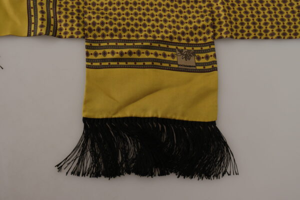 Dolce & Gabbana Elegant Yellow Silk Men's Scarf - Image 4