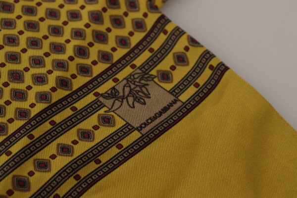 Dolce & Gabbana Elegant Yellow Silk Men's Scarf - Image 5