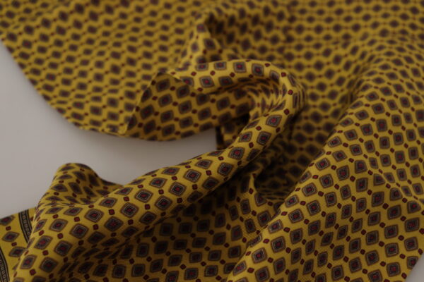 Dolce & Gabbana Elegant Yellow Silk Men's Scarf - Image 6