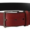 Dolce & Gabbana Elegant Grosgrain Leather Belt with Silver Buckle - Image 3