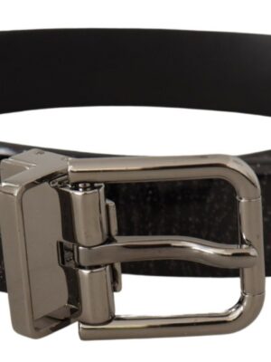 Dolce & Gabbana Elegant Black Leather Belt with Silver Buckle