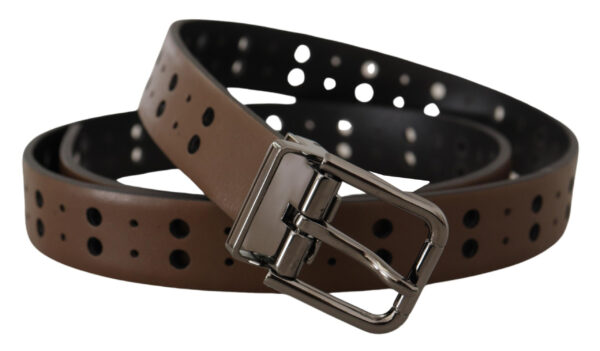 Dolce & Gabbana Elegant Leather Belt with Metal Buckle - Image 2