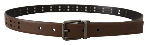 Dolce & Gabbana Elegant Leather Belt with Metal Buckle - Image 3