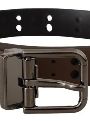Dolce & Gabbana Elegant Leather Belt with Metal Buckle
