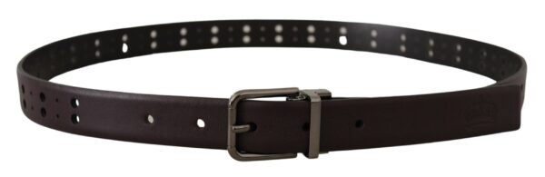 Dolce & Gabbana Burgundy Elegance Leather Belt - Image 3