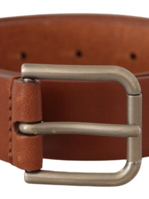 Dolce & Gabbana Elegant Leather Belt with Metal Buckle
