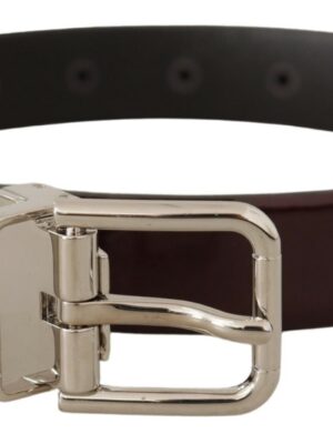 Dolce & Gabbana Elegant Dark Brown Patent Leather Belt