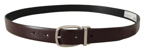 Dolce & Gabbana Elegant Leather Belt with Silver Metal Buckle - Image 3