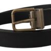 Dolce & Gabbana Elegant Black Leather Belt with Vintage Metal Buckle - Image 2