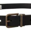 Dolce & Gabbana Elegant Black Leather Belt with Vintage Metal Buckle - Image 3